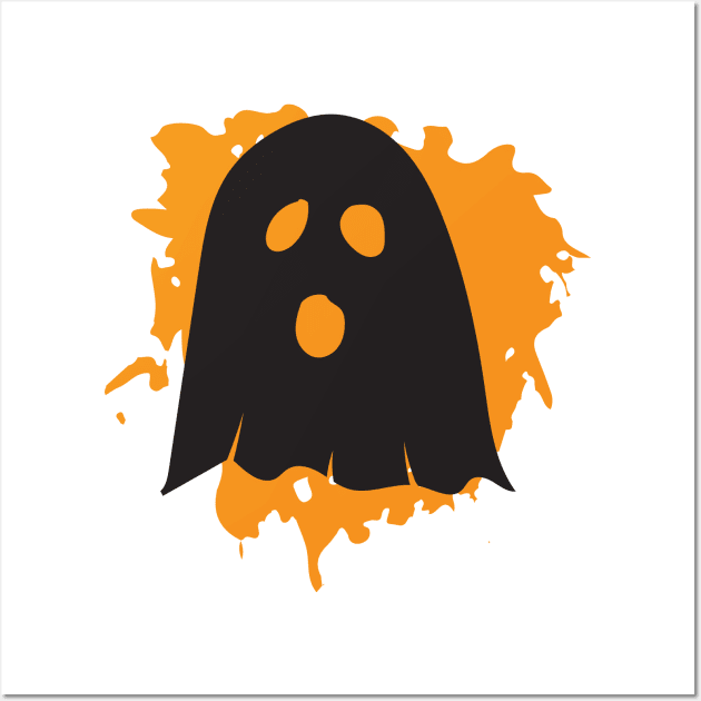 Ghost With Splash Background Wall Art by MonkeyBusiness